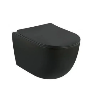 Angelica Vegghengt toalett skål m/ softclose – Matt svart